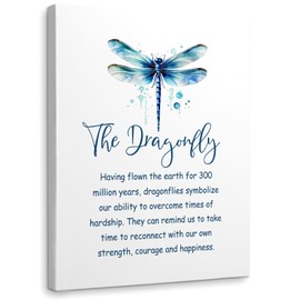 WODMIS Inspirational Dragonfly Wall Decor Framed Canvas Wall Art, Watercolor Green Dragonfly Motivational Wall Decor Canvas Home Decorations for Home Bathroom Bedroom Office Wall Decor 11x14
