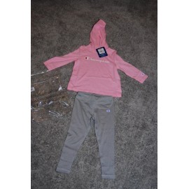 Champion Girls Champion Pink/Gray Hoodie & Pants Activewear Size 2T NWT