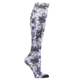 Nurse Mates 360 Socks | 12-14 mmHg Compression | Over The Calf | Comfort Support | 1 Pair | Purple-Olive Tie Dye