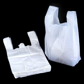 HOT BARGAINS 500 X Jumbo Vest Carrier Bags Hi-Tensile White Colour Extra-Large 13" x 19" x 23" 21mu Recyclable Plastic Carrier Bags for Shopping Fruits Vegetable Clothes etc (13 x 19 x 23", 500, Bags)