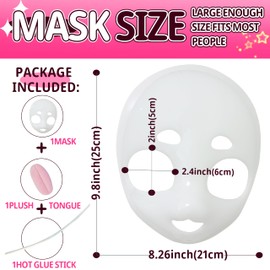 Liokoon Fursuit Head Base Furry Therian Mask, 3D Printed Plastic Mask DIY Anime Costume Props for Kawaii Cosplay (Clear)