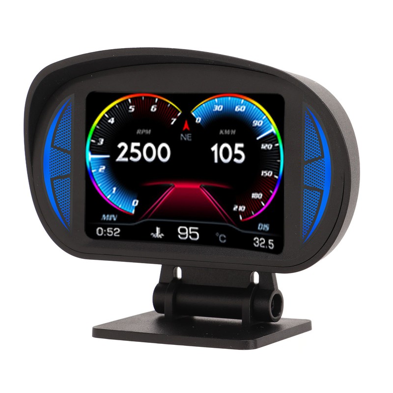 Car HUD Display OBD2 GPS Mode with Inclinometer Compass Speed