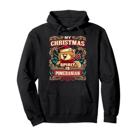 Pomeranian My Christmas Spirit Dog Santa Claus Elf Reindeer Pullover Hoodie