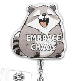 Cute Nurse Badge Reel Retractable Funny Embrace Chaos Bear Badges Holder Nursing Accessories ID Clip for Doctor Student Teacher Healthcare Medical Winter Badge Reels RN Office Gifts