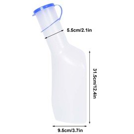 Urine Bottles for Men with Closure, 1000 ml PP Urine Bottle for Men, Men's Bed Bottle Made of Thick Plastic, Urinary Chamber - Portable Urine Bottles for Travel Emergency Bed Camping