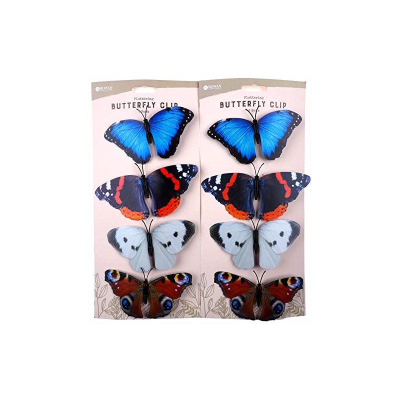 BWG Garden Clip On Butterflies - Plastic 13cm Wing (Set