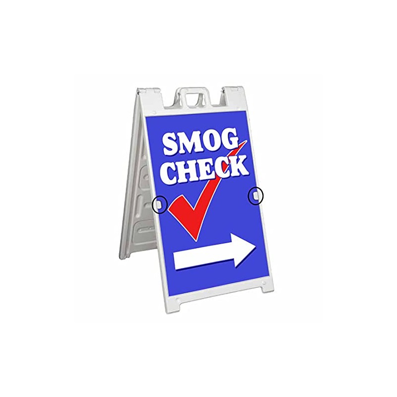 Smog Check Right Arrow (24" X 36") Deluxe A-Frame Signicade,