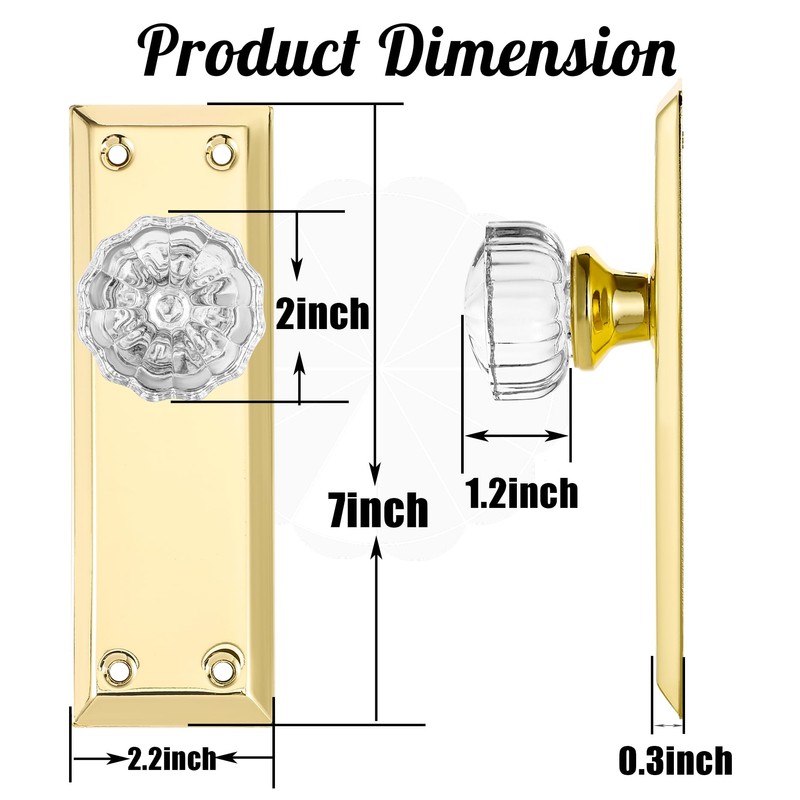 ToPToToo Single-Side Glass Dummy Door Knobs,Inactive Door Knobs for Closet,Antique