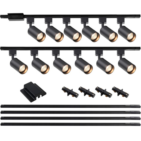 Hiiglxii 12 Lights LED Track Lighting Kit with 13FT H
