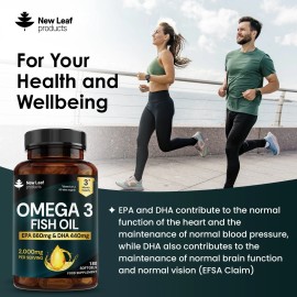 Suplementos de aceite de pescado Omega 3 - cápsulas blandas de alta resistencia 2000 mg + EPA y DHA