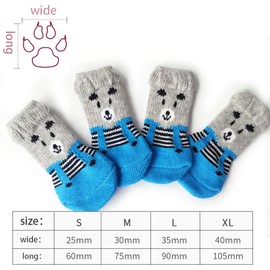 CHUANGOU Pack of 12 Indoor Non-Slip Dog Socks, Non-Slip Dog Socks, for Small, Medium Dogs, Cats, Puppies, Old Pets (L)