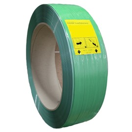 GAPCO Polyester Strapping for Friction Weld Tools, 4000' Length, 5/8" x 0.035" (PET) Strapping Roll of 16” x 6” Core Size, 1400 lbs Break Strength Green, Hand/Machine Grade1 Coil