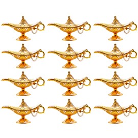 Hsiwto Pack of 12 Aladdin Magic Genie Lamps - Classic Vintage Magic Genie Light Costume Lamp for Home Wedding Table Decoration, Tiny Size, White
