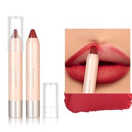 Easilydays Matte Lip Crayon Lipstik Pencil Velvety Creamy Matte Lip Liner, Ultra Matte Lip Color with Smooth Finish, Full Coverage High Pigment Waterproof Long Lasting Lipstick for Women (#03)