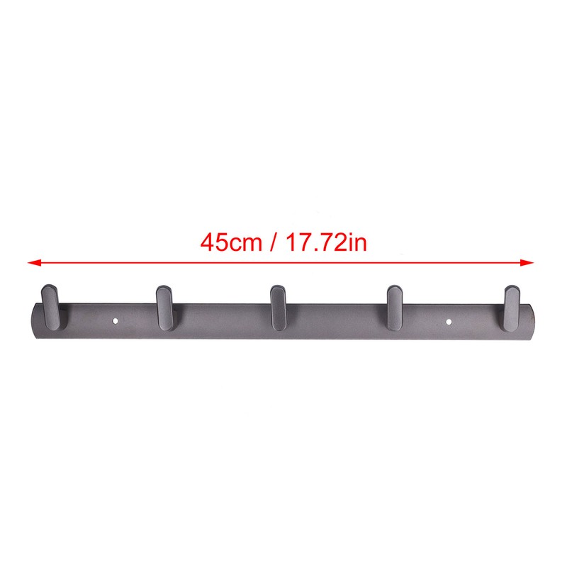 45cm Row Hook Wall Mount Aluminium Alloy Coat Towel Hook