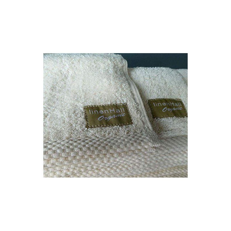 linenHall 500gsm, Combed Organic Cotton Hand Towels in White
