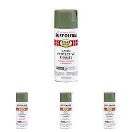Rust-Oleum Rust-Oleum 7737830 Stops Rust Spray Paint, 12 oz, Satin Spruce Green (Pack of 4)