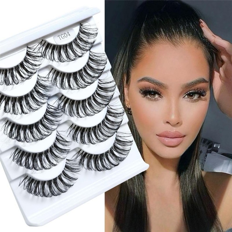 Cat Eye Eyelashes Like Eyelash Extensions, Transparent Natural Thin Russian