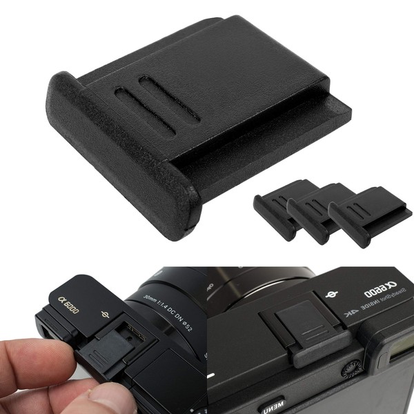 3 Pack Black Hard Plastic Camera Hot Shoe Cover Compatible