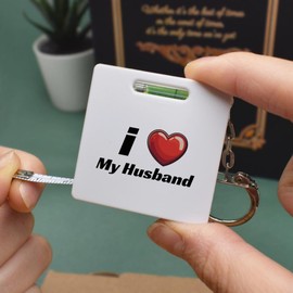 'I Love My Husband' Keyring Tape Measure/Spirit Level Tool (KM00041992)