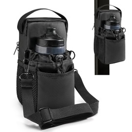 WOTOW Magnetic Gym Bag, Waterproof Zippered Gym Magnetic Bag with Multiple Pockets and Adjustable Shoulder Strap Gym Accessories Organizer for Men and Women Gym Hiking Sports Travel (Black)