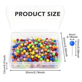 500pcs Map Push Pins Pinboard Push Pins Drawing Pins Colourful Push Pins Plastic Round Head Tacks Steel Points Drawing Pins Notice Board Pins Thumb Tacks Push Pins for School Office Home Meeting
