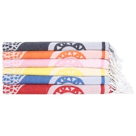 Organix 100% Cotton Turkish Fouta Beach Towel, 24 Pack, 28"x60", Sand Free Quick Dry Swim Towel, Extra Large Light Travel Towel for Adults, Soft Durable Absorbent - Multicolor