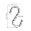 PATIKIL Set of 4 S Hooks 3.4" 304 Stainless Steel