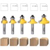 THF 5 Pieces Round Over Milling Cutter Bits, 8 mm