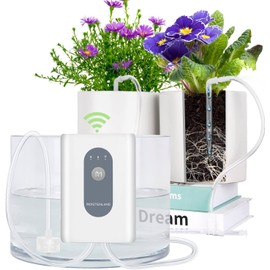 Moistenland WIFI Automatic Plant Waterer, DIY Automatic Drip Irrigation Kit for 15 Potted Plants, Auto & Manual & Delay Watering Mode/Water Shortage Alert/Irrigation Records, Remote Control and