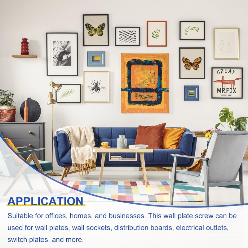 Sourcing Map 100Pcs Wall Plate Screws, 9/16" Long 6-32 Thread,