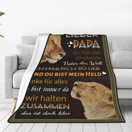 Gebiorty Dad Gift Blanket, Gift for Dad, Birthday, Father's Day, Gift Ideas, Birthday Gift, Father's Day Gifts, Original, Cuddly Blanket, Fluffy 130 x 150 cm