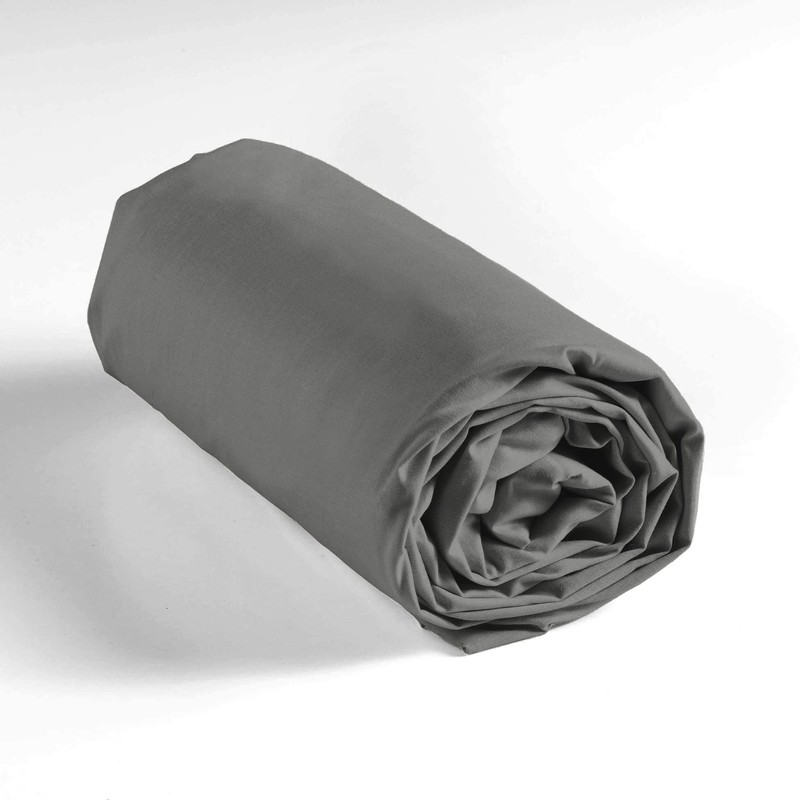 douceur d'intérieur, Fitted Sheet 160 x 200 cm Charcoal Grey