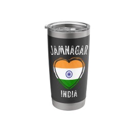 India Flag Heart Jamnagar City Stainless Steel Insulated Tumbler