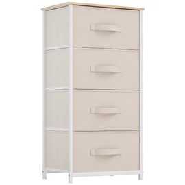 YITAHOME 4-Drawer Fabric Dresser, Dresser for Bedroom, Living Room, Hallway, Closet (Cream White)
