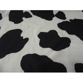 Faux Fur Pony Skin Velboa Fabric Material Black Cow, 1Mtr - 150cmx100cm