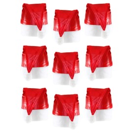 Rocking Party Pack of 9 Satin Santa Claus Christmas Fancy Dress Hats