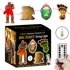 Haigoo Sasquatch String Lights,Sasquatch Gifts for Men Women,16.5ft USB Operated Lights with Remote&Timer,Travel Trailer Party Lights for RV Awnings,Campsite Décor,Camping,Bedroom,Birthday Party
