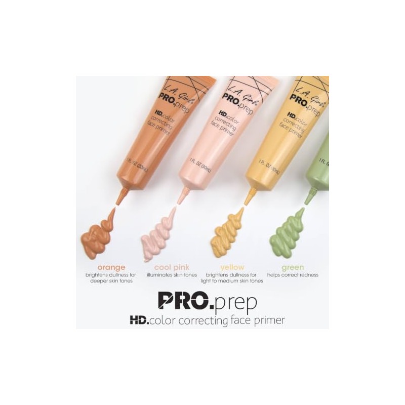 L.A. Girl Pro Prep Correcting Primer, Cool Pink, 1 Fluid