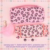 DLseego Pink Love Leopard Carrying Case for Switch OLED, Cute