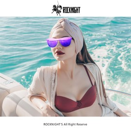 ROCKNIGHT Cat Eye HD Polarized Purple Sunglasses UV Protection Lady Mirror Stylish Sunglasses Women