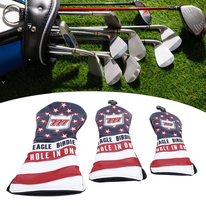 Golf Club Head Cover Set Waterproof PU Leather Golf Club