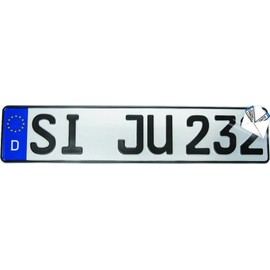 Car Number Plate with Euro Field 460 x 110 mm, Reflective, Aluminium