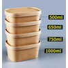 HOT BARGAINS 50 x 650ml Kraft Paper Disposable Food Container