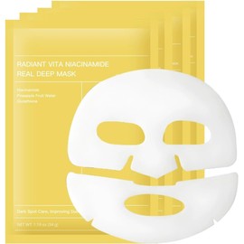 Beauty Bio Máscara de Colágeno, Paquete de 12 Piezas, Hidratante y Rejuvenecedora, para Todo Tipo de Piel (Amarillo)