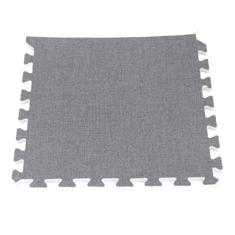 10pcs Cotton Linen Interlocking Carpet Tiles Anti Slip Floor Protection