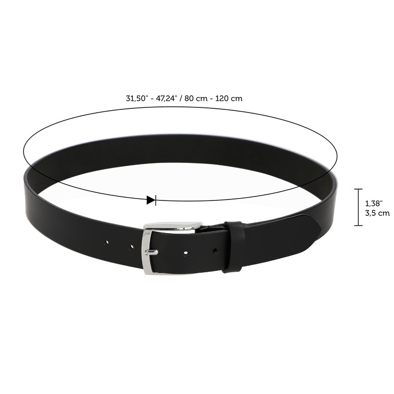 Gusti Kaj Genuine Leather Belt with Silver Buckle Belt Business