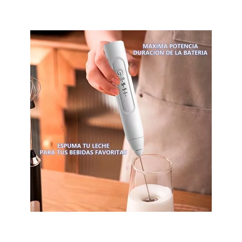 EGTMA Batidor Electrico Portatil Recargable Leche Cafe