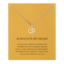 Heart Necklaces for Women Friendship Necklace Long Distance Gifts