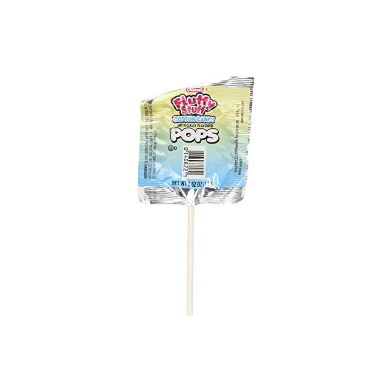 Charms Fluffy Stuff Cotton Candy Lollipops- (Pack of 48)